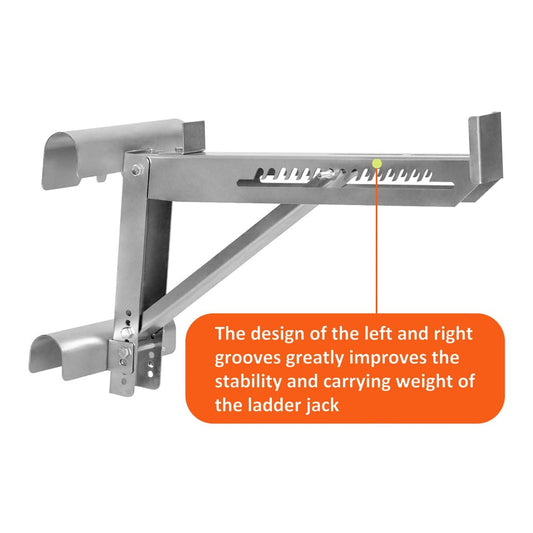 Holzoffer Holzoffer Ladder Jacks Scaffold Bracket, Two-Rung Short Body Extension Working Stage for Working 20 inch Stage 2 Pack Working at Height, Secure and Stable, Sliver Holzoffer Deals