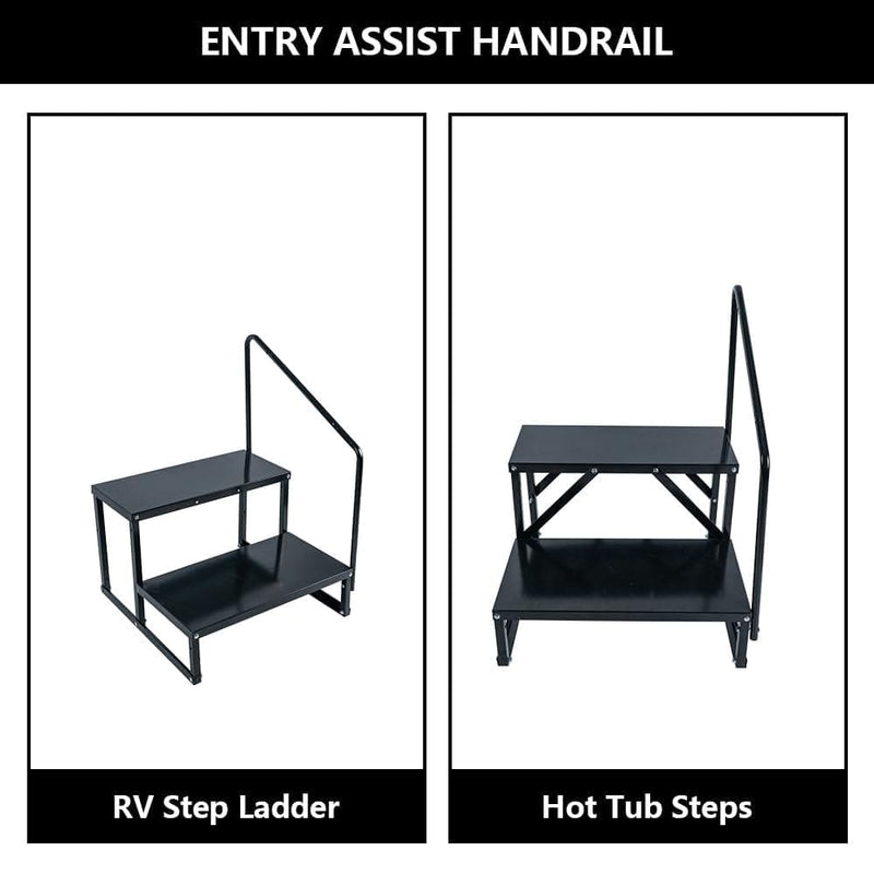 2 Step Stairs w/ Handrail, 300 Lb. Capacity