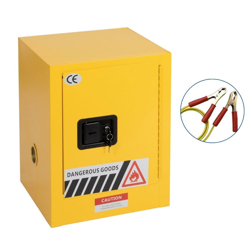 4 Gallon Flammable Cabinet, 17"W x 17"W x 18"H, Safty Storage Cabint, Yellow