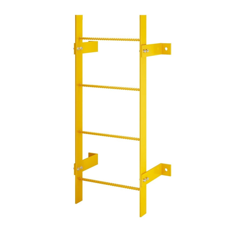 4 Step Steel Roof Access Ladder 3'H, Wall Mount, Yellow