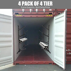 Holzoffer 2 Pack of 4 Tier Shipping Container Shelf, Hanging Type Shipping Container Pipe Rack, 19"L x 64"H