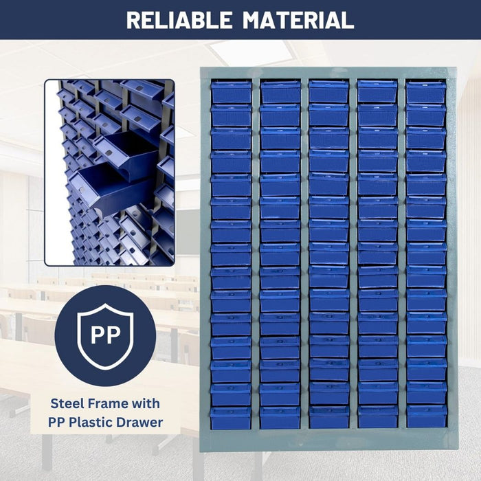 75 Bin Drawer Storage Cabinet, 23.3"W x 8.5"D x 34.5"H, Steel Parts Organizer for Nuts, Bolts, Screws & Small Components