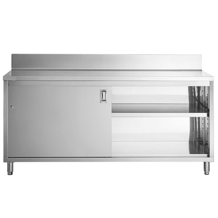 72" x 24" Stainless Steel Prep Table, 2 Shelf Enclosure