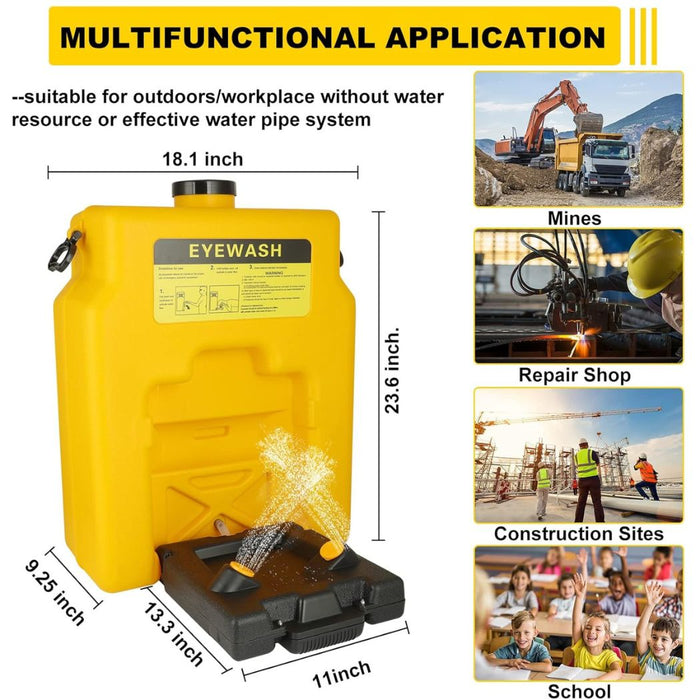 Portable / Wall Mount Eye Wash Station, 14 Gallon