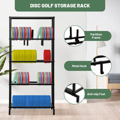 Holzoffer 4-Tier Disc Golf Storage Rack Holder, Steel Heavy Duty Disc Golf Shelves Organizer