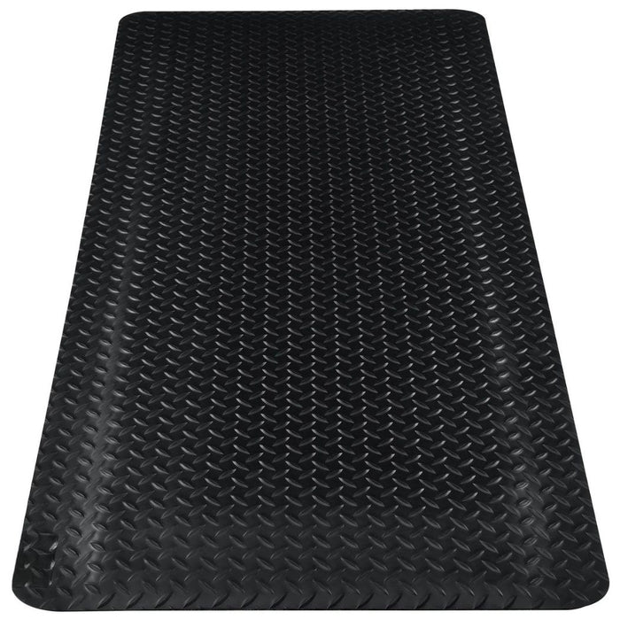 Diamond Plate Anti Fatigue Mat, 15/16" Thick, 2'W x 6'L, Black