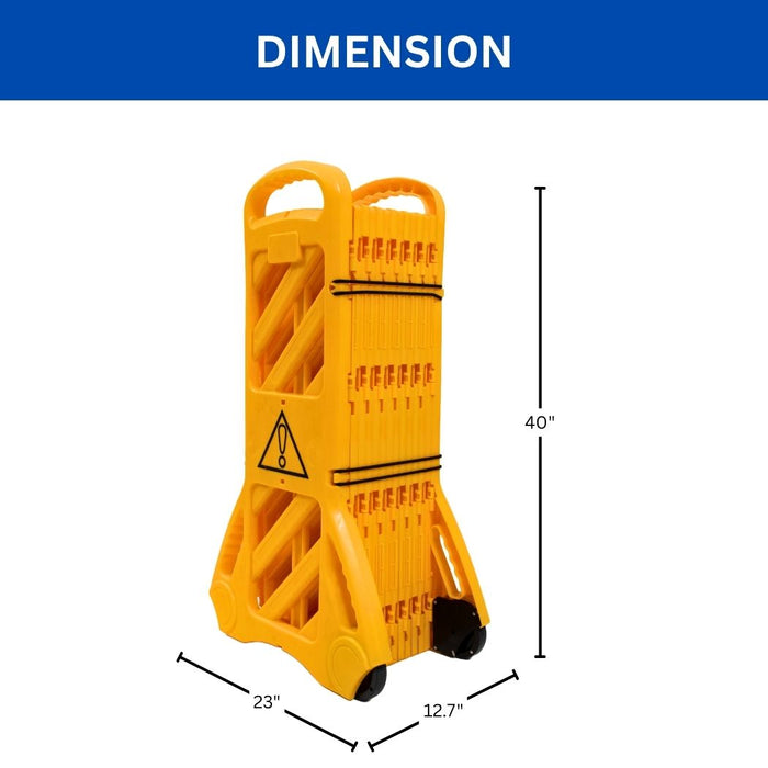 13 ft Extendable Mobile Safety Barrier, Folding Safety Barricade System