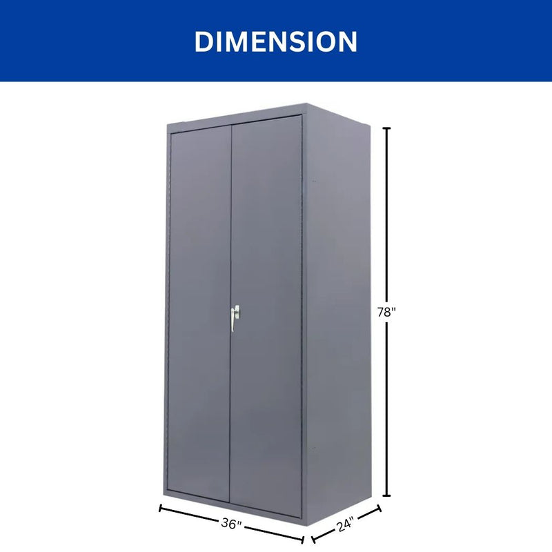 Configurable Steel Combination Storage Cabinet, 36"W x 24"D x 78"H, Adjustable Shelving