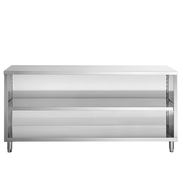 72" x 24" Stainless Steel Prep Table, 2 Shelf Enclosure
