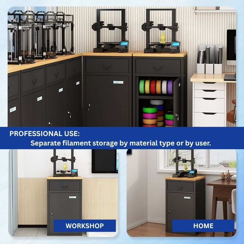 3D Printer Cabinet w/ Dehumidifying Dry, 40 Filaments Spool Storage Capacity, Heavy Duty Shelf 21.25"L x 21.5"W x 34.4"H