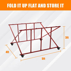 Holzoffer Large Auto Body Truck Bed Dolly Fold Adjustable Car Pickup Bed Cart 800 Lbs Capacity Auto Body Repair Shops