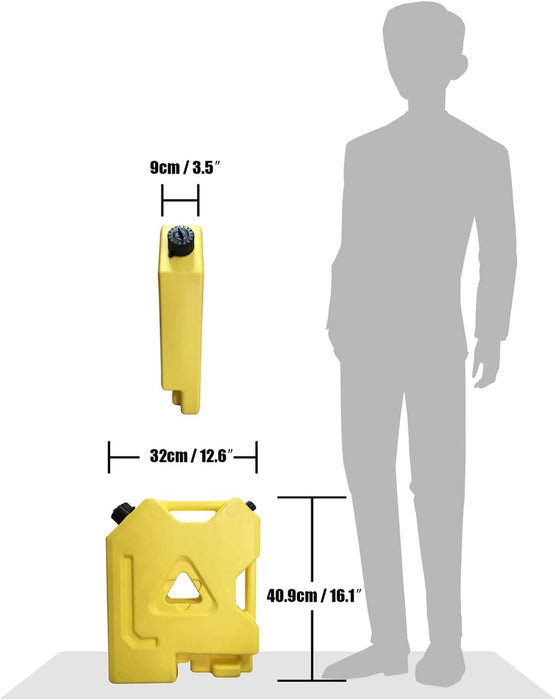 2 Gallon Spare Tank Fuel Gasoline Can, 12.6"L x 3.5"W x 16.1"H