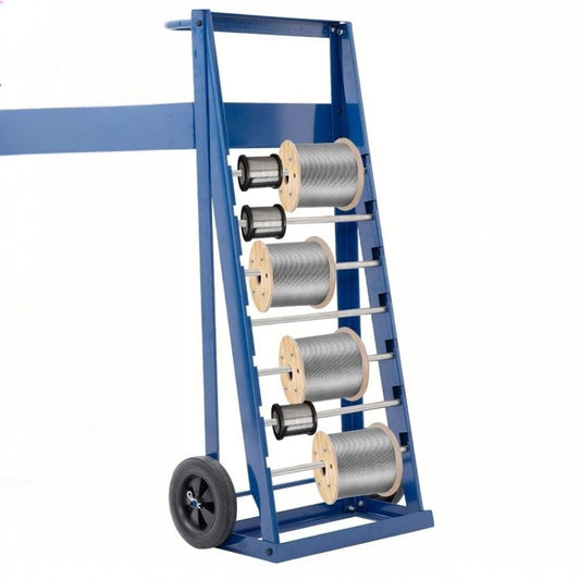 Holzoffer Transportable Multiple Axle Cable Caddy, Multi-Spool Wire Rack Dispenser with 7 Rods