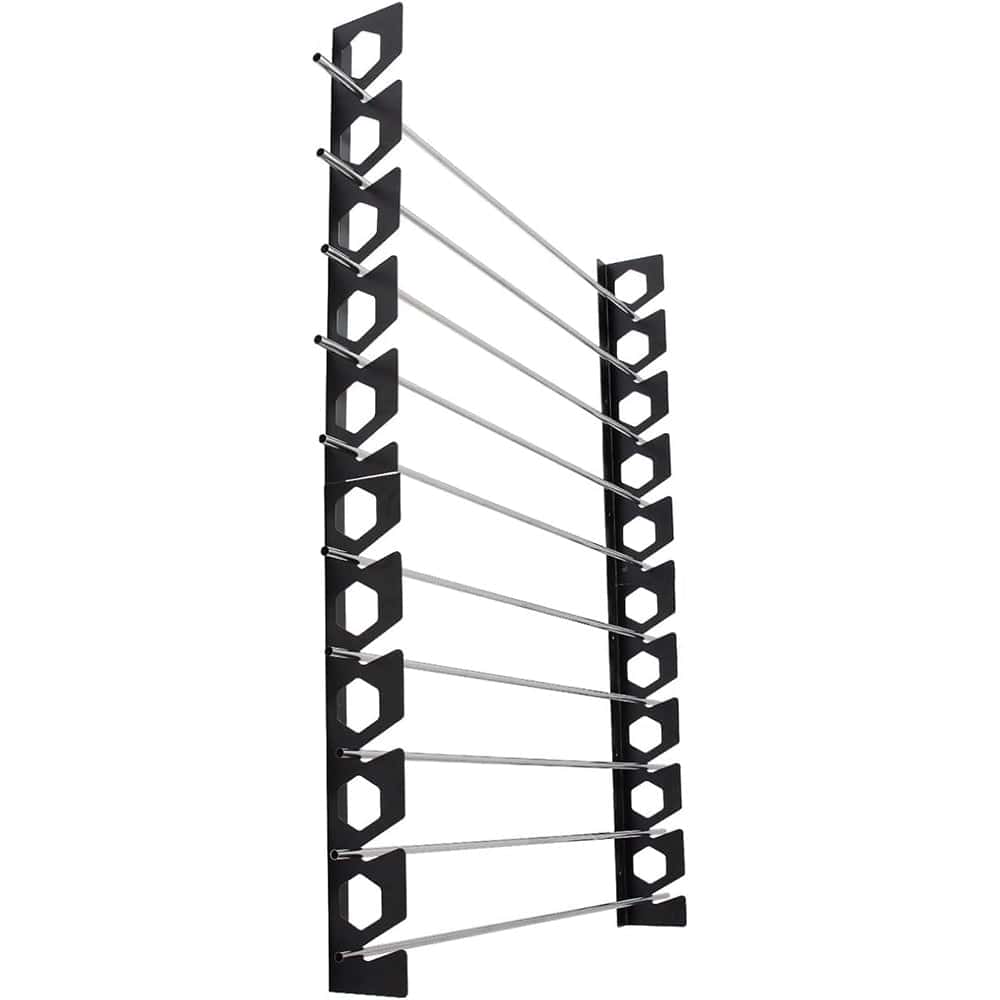 Holzoffer 10 Roll Black Wall Mount Storage System Rack for Car Vinyl & Tint, Large Sign & Banner Material Holder