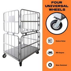 Grey Folding Truck, Heavy Duty Hand Truck Dolly 1200lbs, 43“L×32”W×67“H