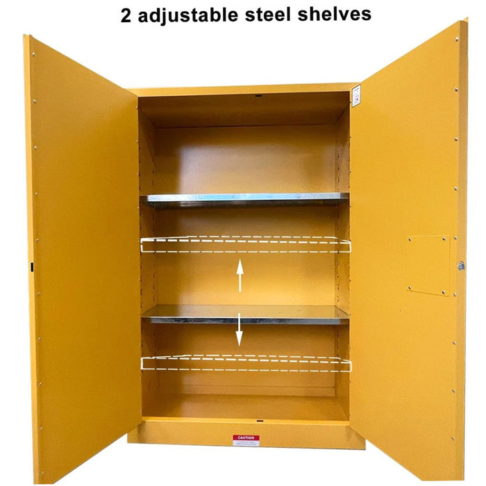 Steel Flammable Cabinet w/ Double Lock 43"W x 18"D x 65"H, 45 Gallon