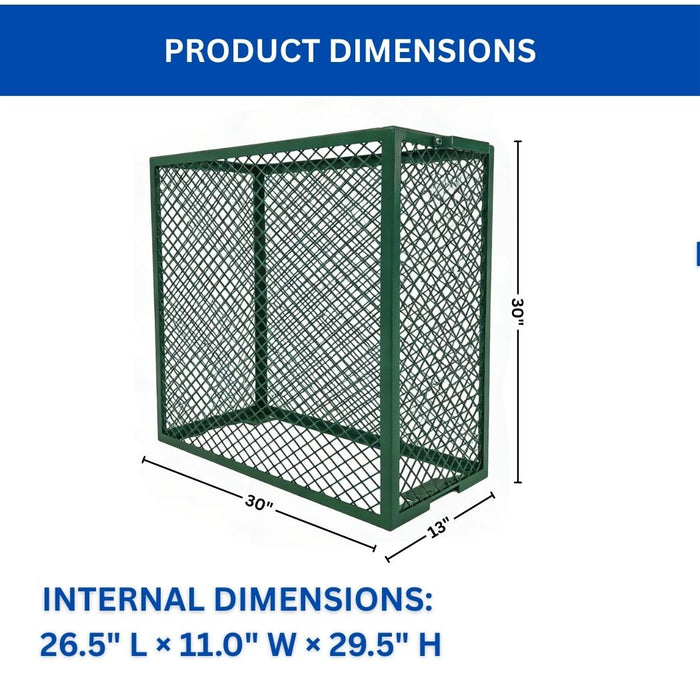 Green Backflow Cage 30"L x 13"W x 30"H, Theft Prevention