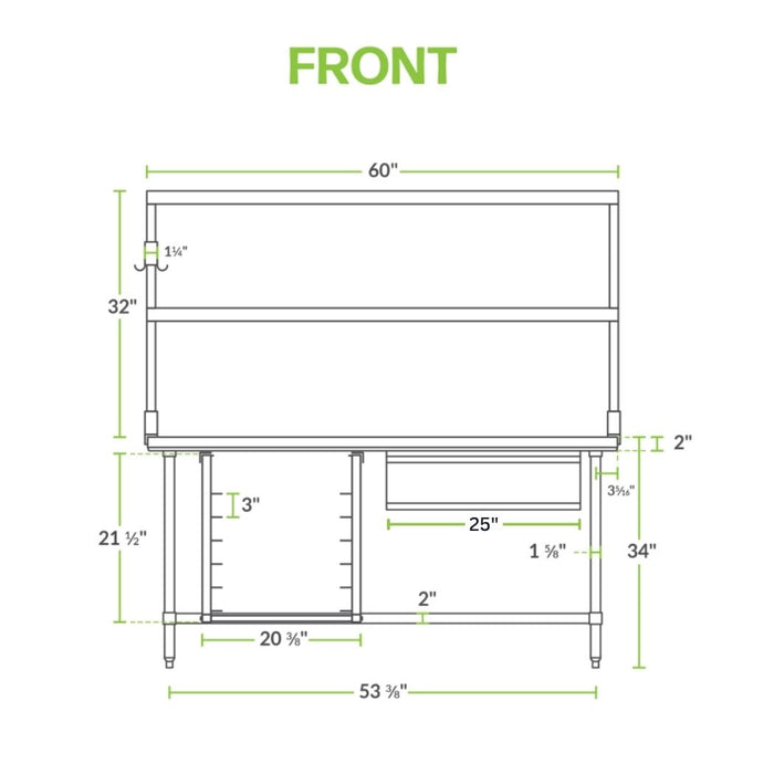 60" x 30" Stainless Steel Prep Table w/ Overshelves, Drawers, Bun Pan Rack & 6 Bun Pans
