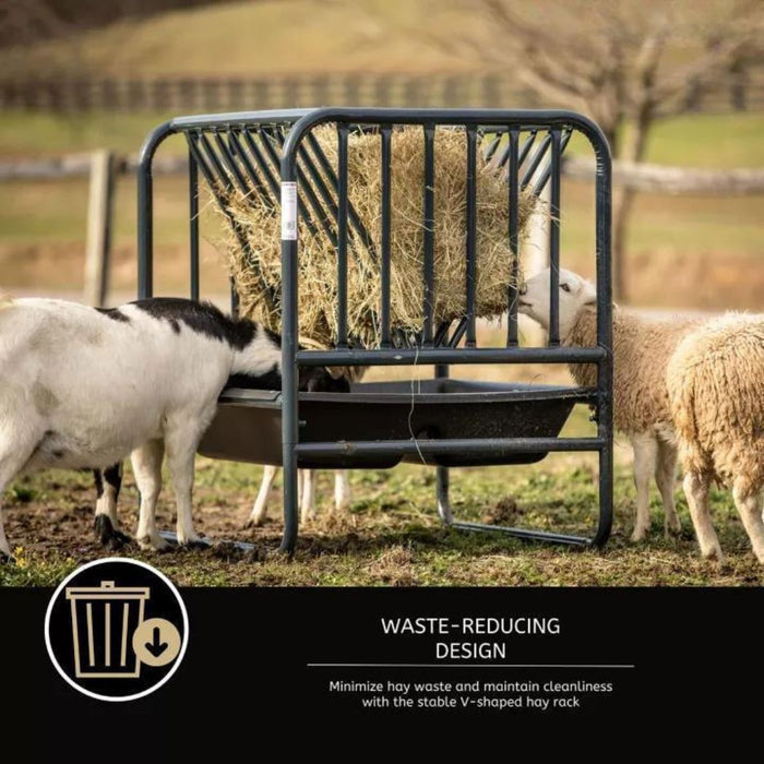 Steel Hay and Grain Feeder, 50"-71" Height Adjustable, 3-4 Flakes