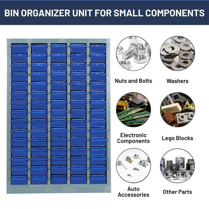 75 Bin Drawer Storage Cabinet, 23.3"W x 8.5"D x 34.5"H, Steel Parts Organizer for Nuts, Bolts, Screws & Small Components