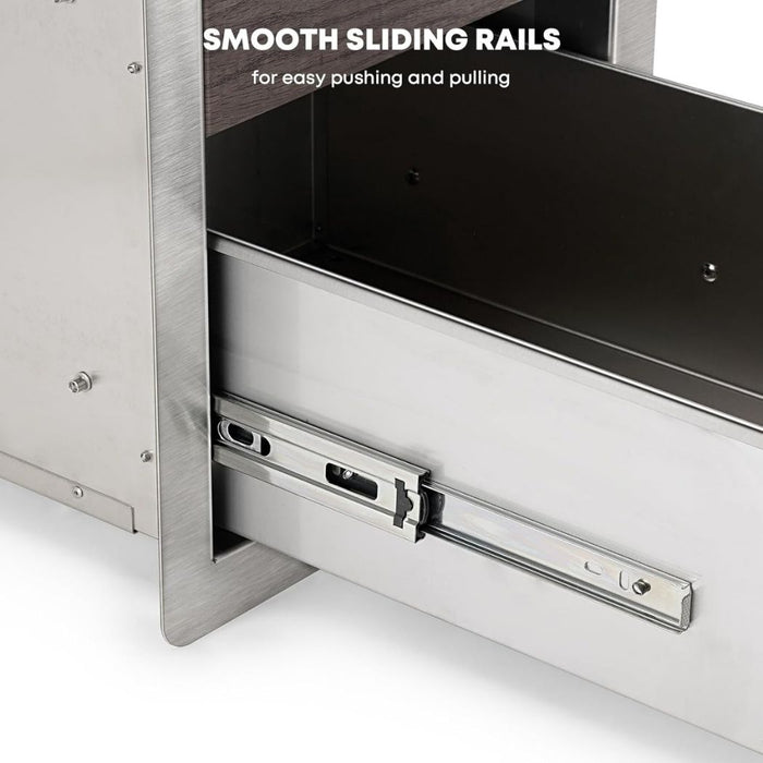 3 Drawer Stainless Steel Kitchen Cabinet, 15"W x 23"D x 21.3"H, Outdoor Kitchen Cabinet