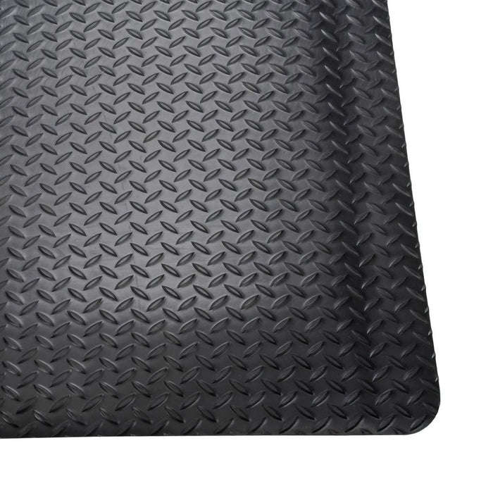 Diamond Plate Anti Fatigue Mat, 15/16" Thick, 2'W x 6'L, Black