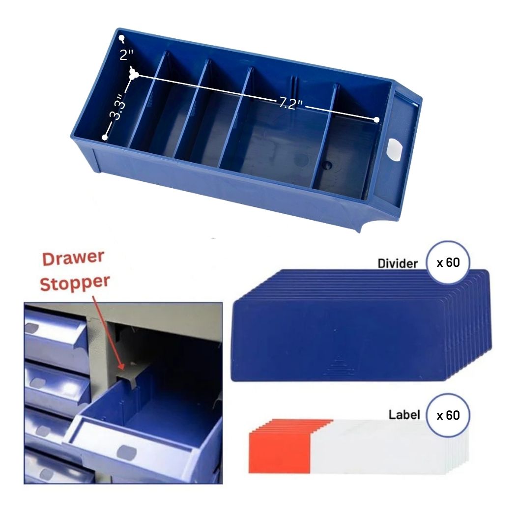 60 Bin Drawer Storage Cabinet, 23.3