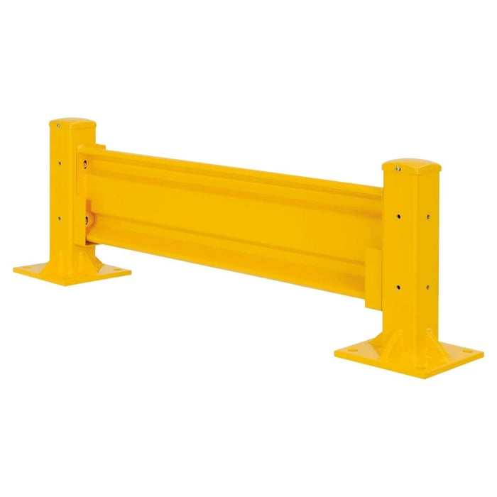 Steel Square Post For 2-Rib Guard Rail, 18"H, 4 Sides Bolt-On Installation