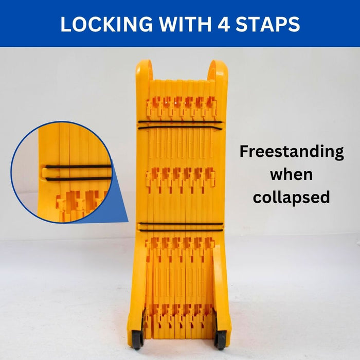 13 ft Extendable Mobile Safety Barrier, Folding Safety Barricade System