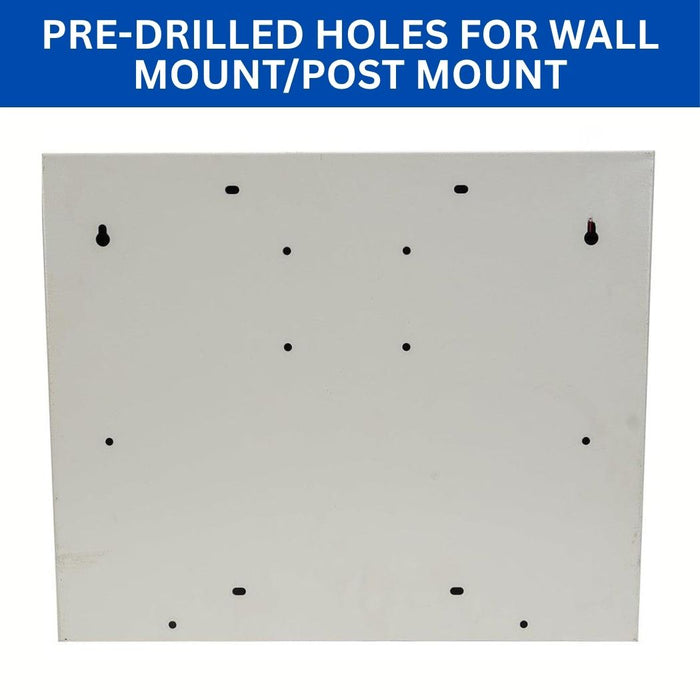 Wall Mounted Folding Desk 20"W x 13"D Work Surface, Lockable Steel Workstation