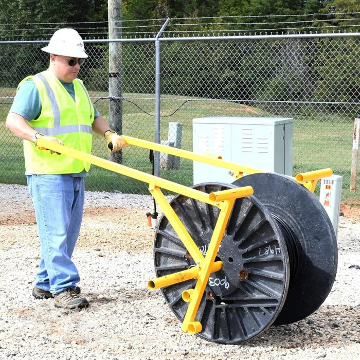 Portable Reel Buck 1,000 lb Load Capacity, Holds Reels up to 54”Dia x 40”W, Heavy Duty Steel Cable Reel Stand