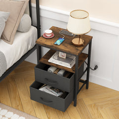 Holzoffer End Table With Storage 2 Drawer Night Stand For Bedroom