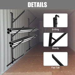 Holzoffer 2 Pack of 4 Tier Shipping Container Shelf, Hanging Type Shipping Container Pipe Rack, 19"L x 64"H