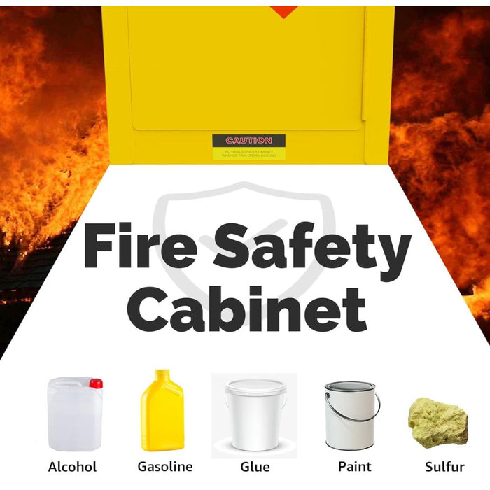Steel Flammable Cabinet w/ Double Lock 23"W x 18"D x 65"H, 22 Gallon