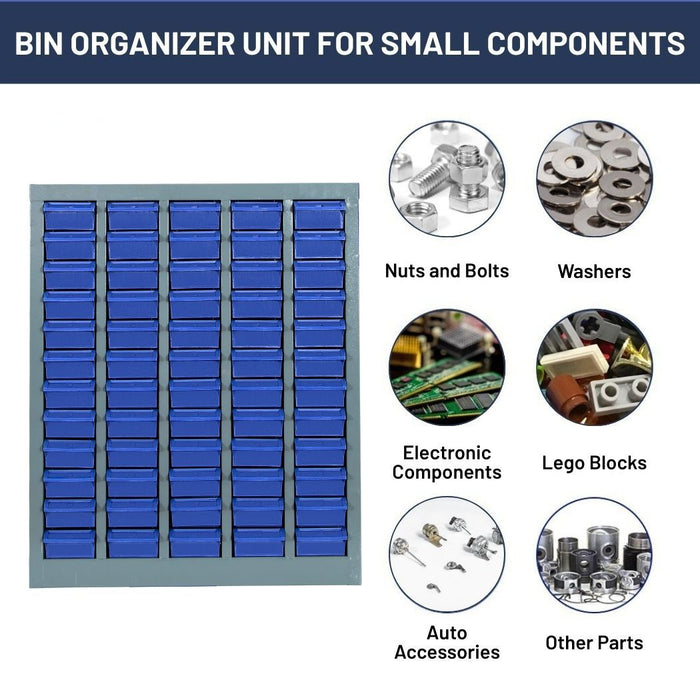60 Bin Drawer Storage Cabinet, 23.3"W x 8.5"D x 28.3"H, Steel Parts Organizer for Nuts, Bolts, Screws & Small Components