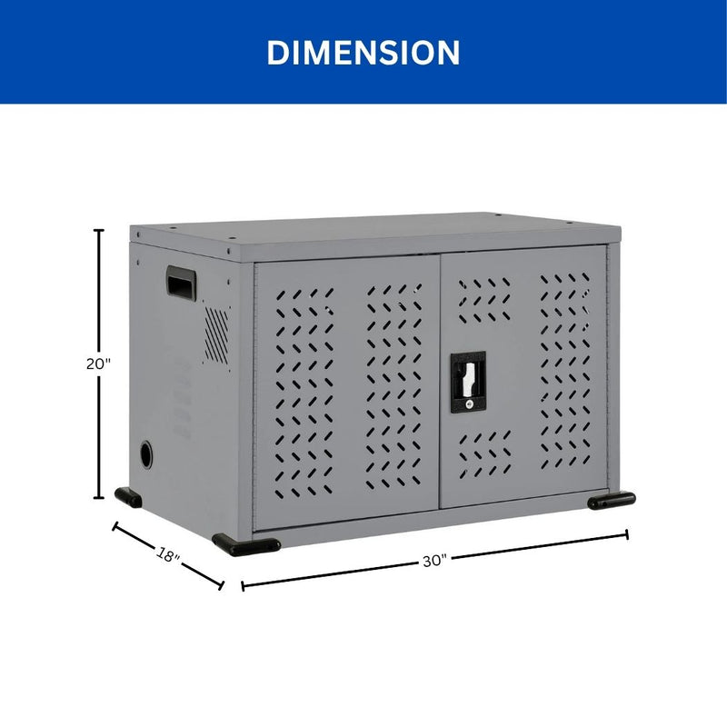 16 Devices Charging Cabinet 30"W x 18"D x 20"H, for Tablets and Laptops