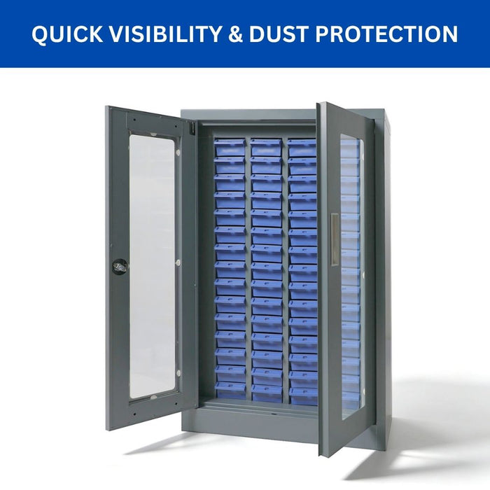 60 Bin Drawer Storage Enclosure, 22.8"W x 15"D x 37.4"H, Steel Parts Organizer for Nuts, Bolts, Screws & Small Components