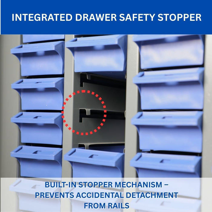 60 Bin Drawer Storage Enclosure, 22.8"W x 15"D x 37.4"H, Steel Parts Organizer for Nuts, Bolts, Screws & Small Components
