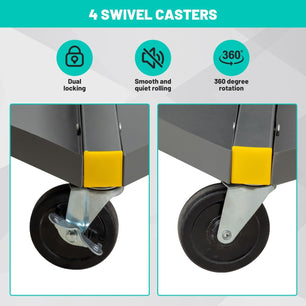 Holzoffer 6 Axles Reel Dispenser with Wheels, Heavy Duty Removable Steel Reel Holder