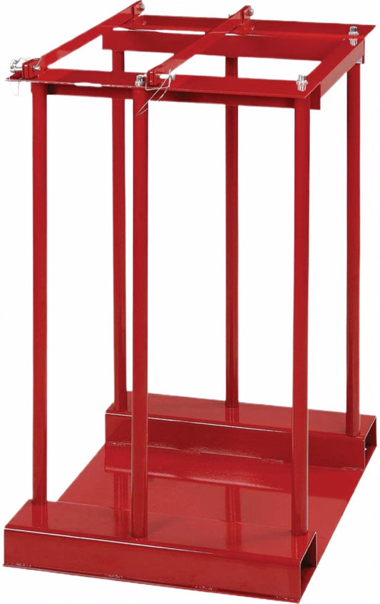 Holzoffer Alloy Steel Material Stationary Forkliftable Cylinder Storage Caddy, 4 Cylinders