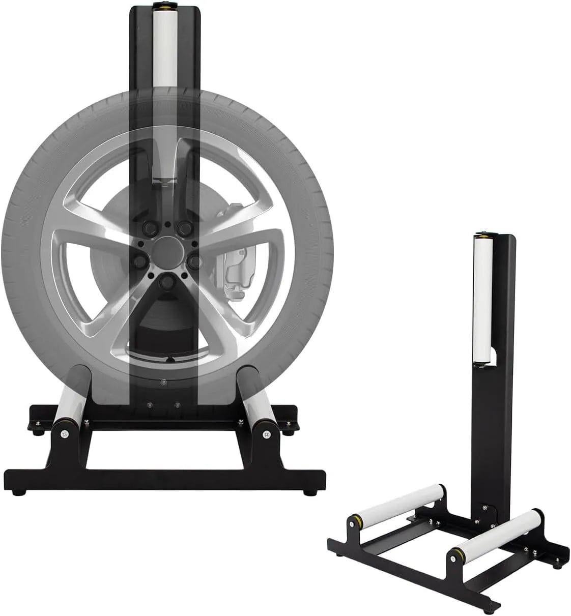 Holzoffer Rolling Wheel Detailing Stand, Heavy Duty Polishes Wheel Cleaning Stand for Ceramic Coating, Applying Tire Shine & Car Wheel Wash fo Auto Repair Shop Garage