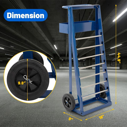 Holzoffer Transportable Multiple Axle Cable Caddy, Multi-Spool Wire Rack Dispenser with 7 Rods