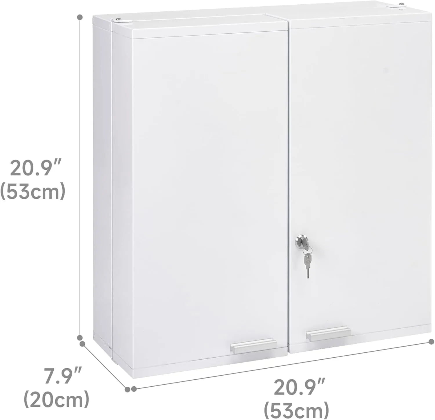 Holzoffer Lockable Metal Storage Cabinets - Large Capacity Bathroom Wall Cabinet with 11 Shelves - Medicine Cabinet with Lock for Storing Medicines and Medical Supplies