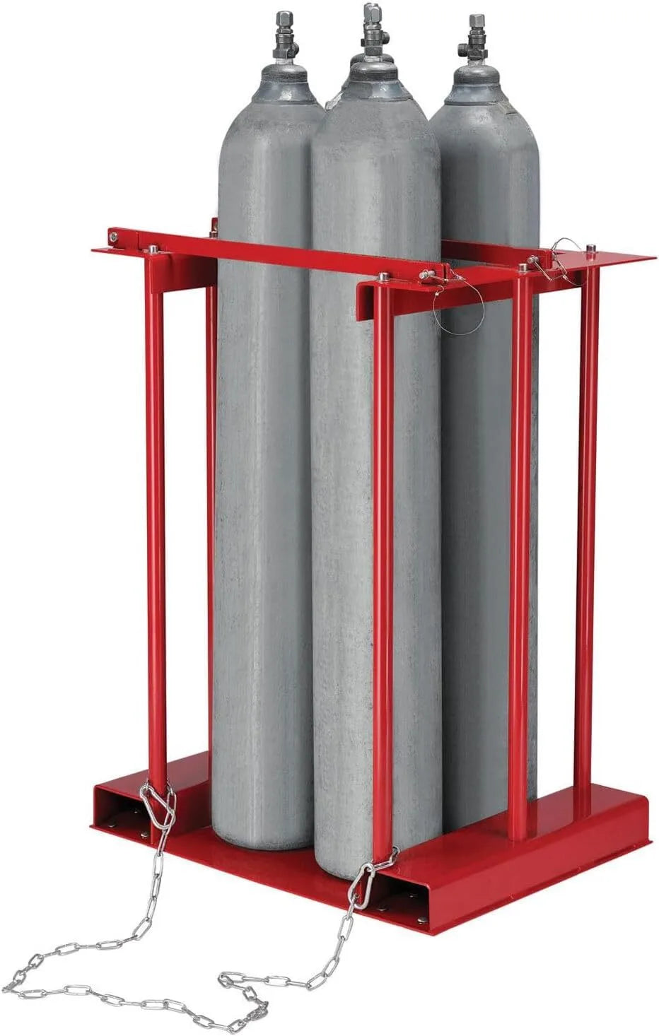 Holzoffer Alloy Steel Material Stationary Forkliftable Cylinder Storage Caddy, 4 Cylinders