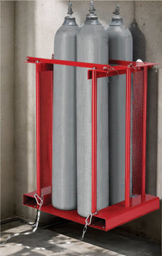 Holzoffer Alloy Steel Material Stationary Forkliftable Cylinder Storage Caddy, 4 Cylinders