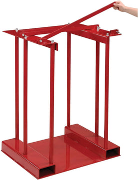 Holzoffer Alloy Steel Material Stationary Forkliftable Cylinder Storage Caddy, 4 Cylinders