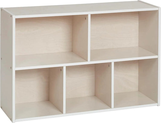 Holzoffer 5-Compartment Storage Cabinet, 24in, Classroom Furniture, White Wash