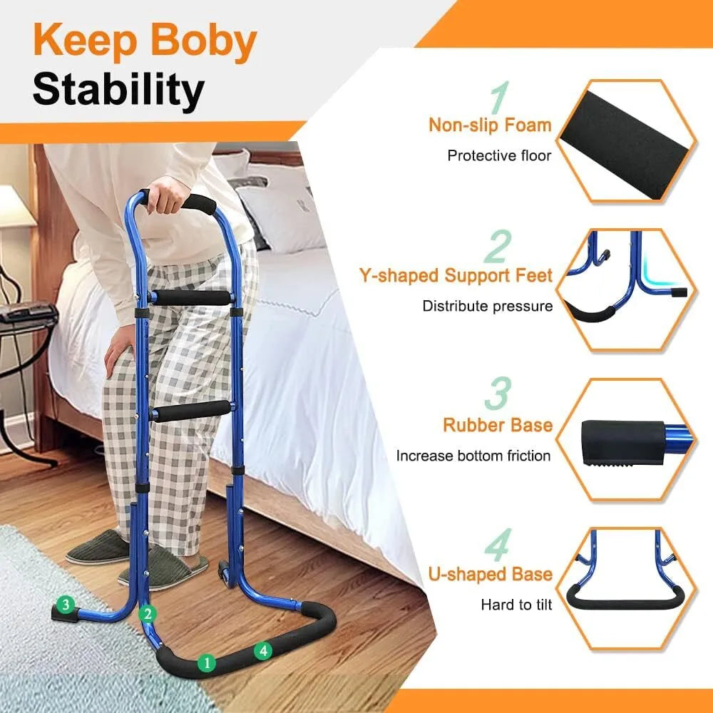 Holzoffer Chair Stand Assist for Elderly Bed Rails Adults Safety Assist Chair Lift Bed Cane for Seniors Bed Assist Bar Bedside Rail Sit to Stand Lift Bed Railing Portable Mobility Aids Couch Assistance Stand Up