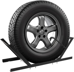 Semi Truck Tire Rack 32.25 x 14 x 4.5 in Spare Carrier Mount Tire Holder with Ratchet Strap Chain Truck