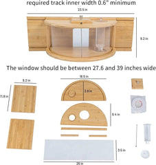 Holzoffer Window Bird Feeder Inside House with Kettle, 180° Panoramic Clear View of Birds Feeding Inside Your Window Sill, Secure Lid